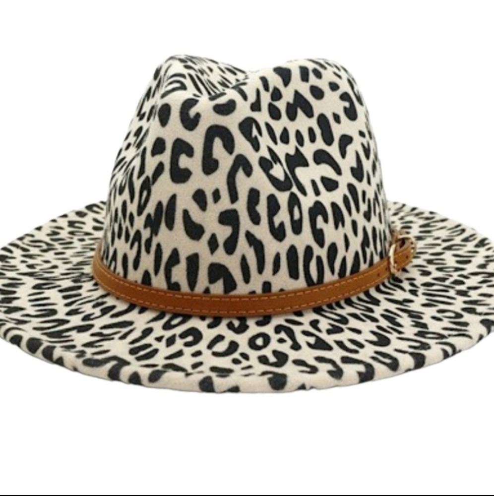 COPY -COPY - COPY - COPY - COPY - Fedora Hat Animal Print Cream Leopar… - Picture 3 of 7